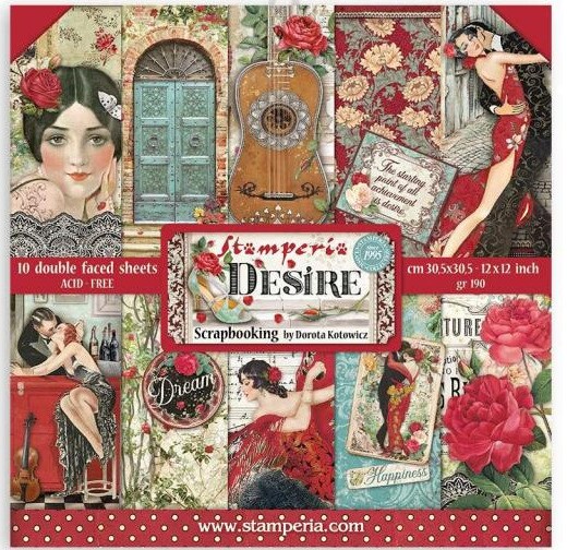 Desire 12x12 Paper Pad - Stamperia
