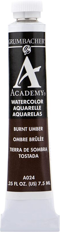 Burnt Umber Watercolor 7.5 ml - Grumbacher