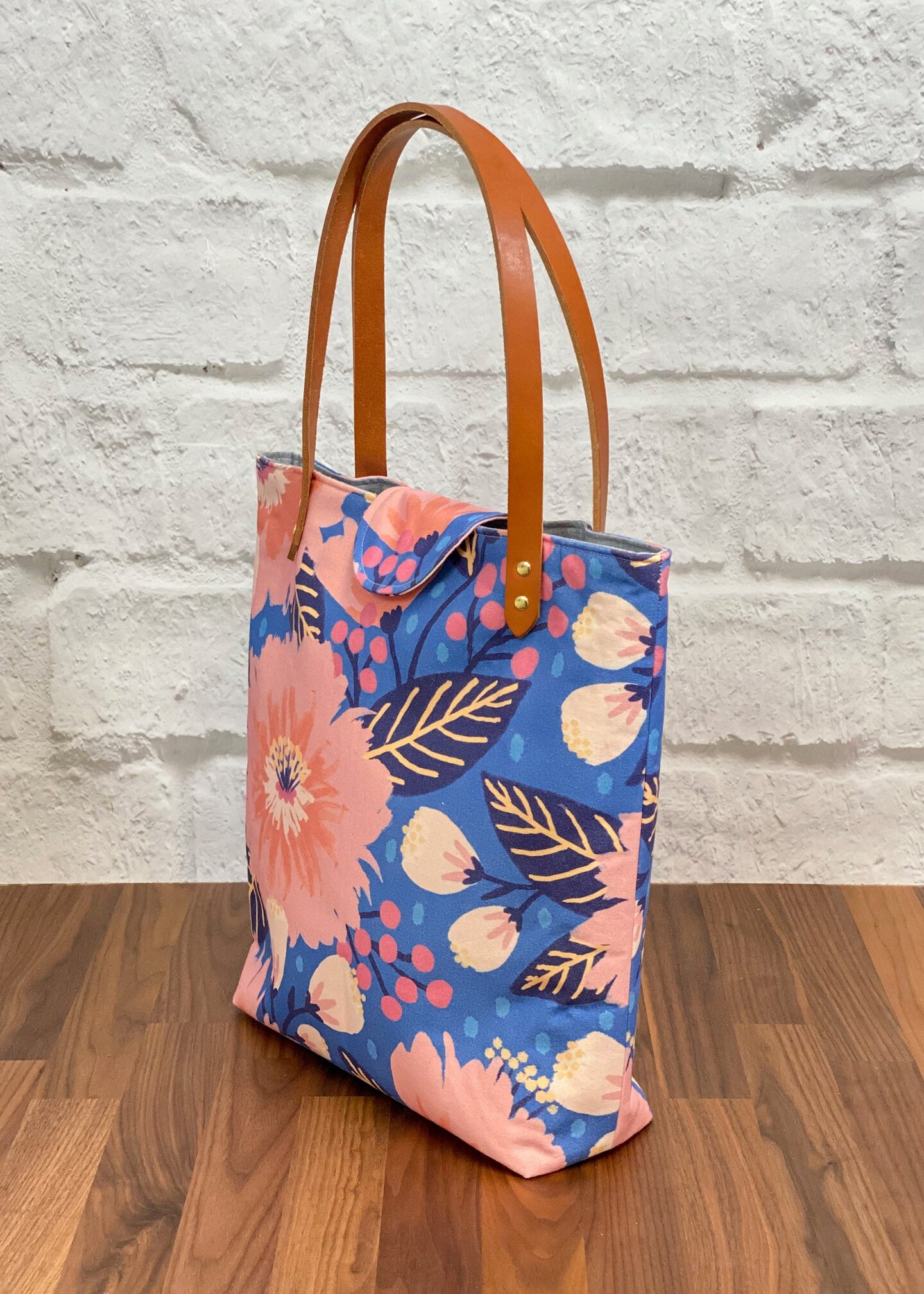 Lincoln Tote Bag Complete Kit Dahlia Blue Organic Canvas Bags & Totes Michaels