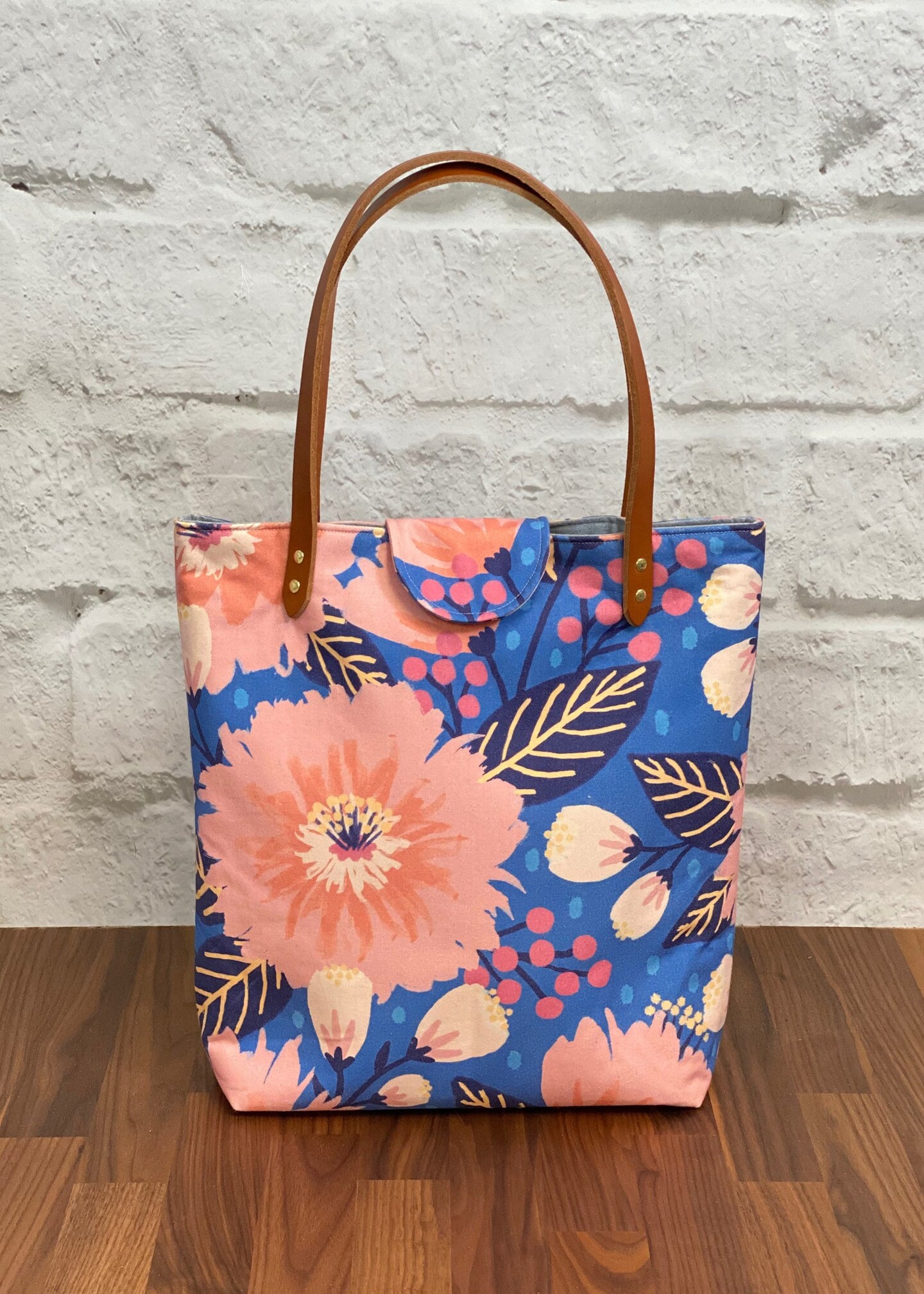 Lincoln Tote Bag Complete Kit Dahlia Blue Organic Canvas Bags & Totes Michaels