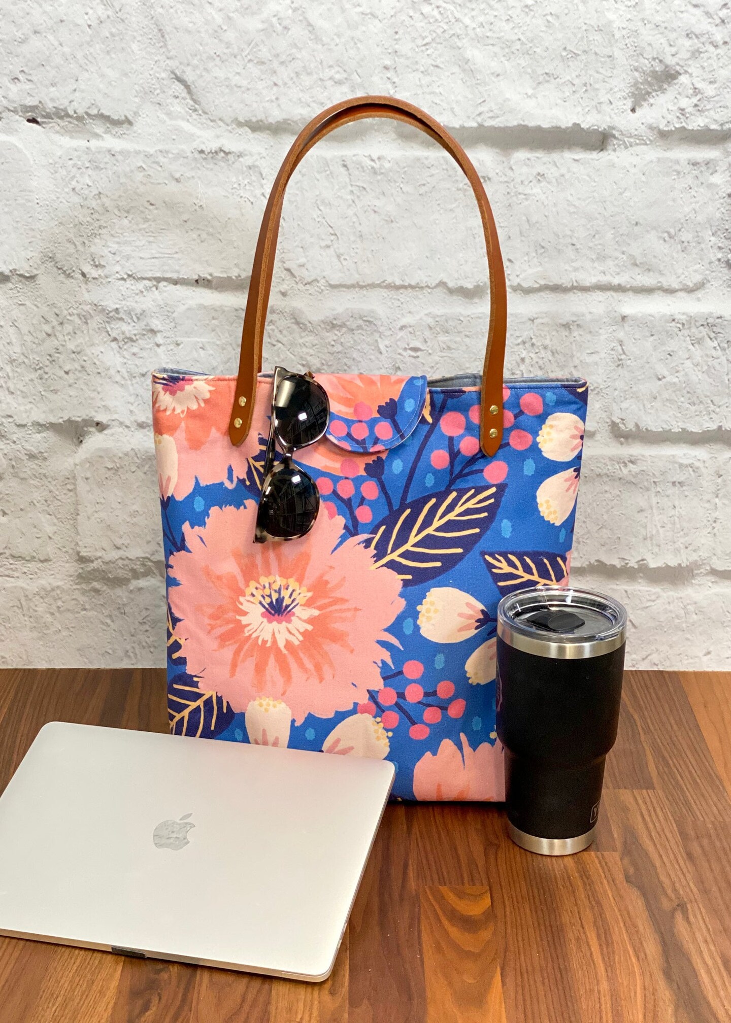 Lincoln Tote Bag Complete Kit Dahlia Blue Organic Canvas Bags & Totes Michaels