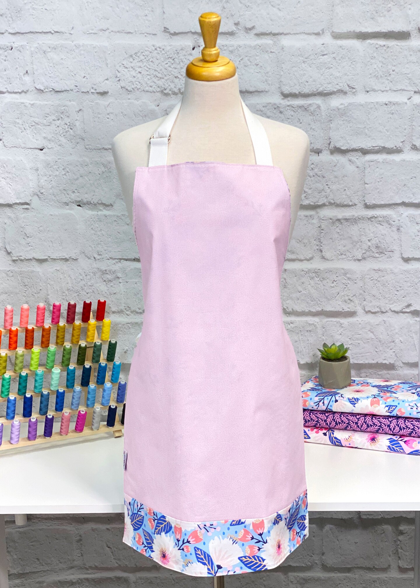 Apron Sewing Kit Vibrant Blooms Blue Beginners Sewing Project