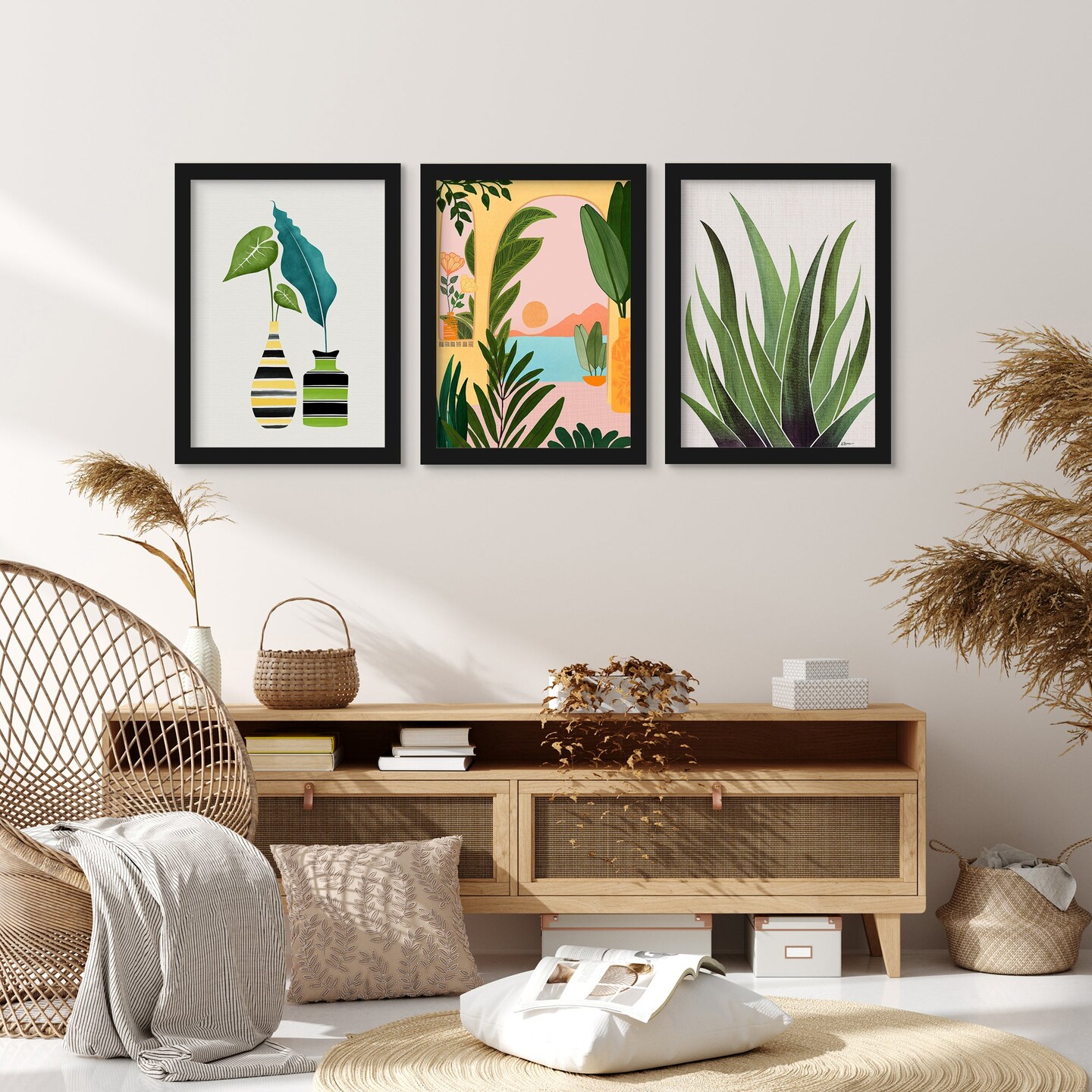 Modern Tropical Views by Modern Tropical - 3 Piece Gallery Framed Print ...