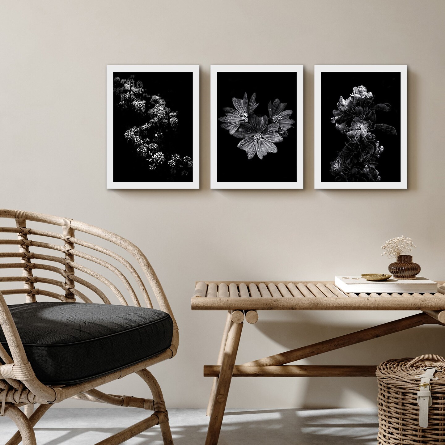 Geo Cross Hatch by Roseanne Kenny - 3 Piece Gallery Framed Print Art Set