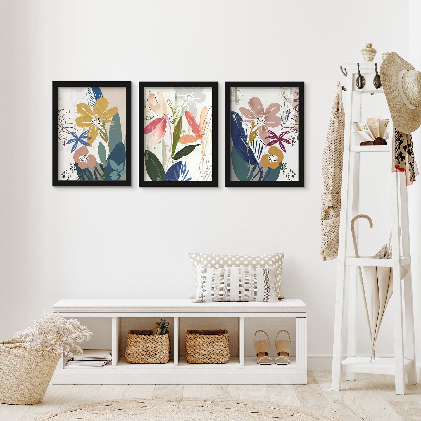 Watercolor Waterflowers by Asia Jensen - 3 Piece Gallery Framed Print Art Set