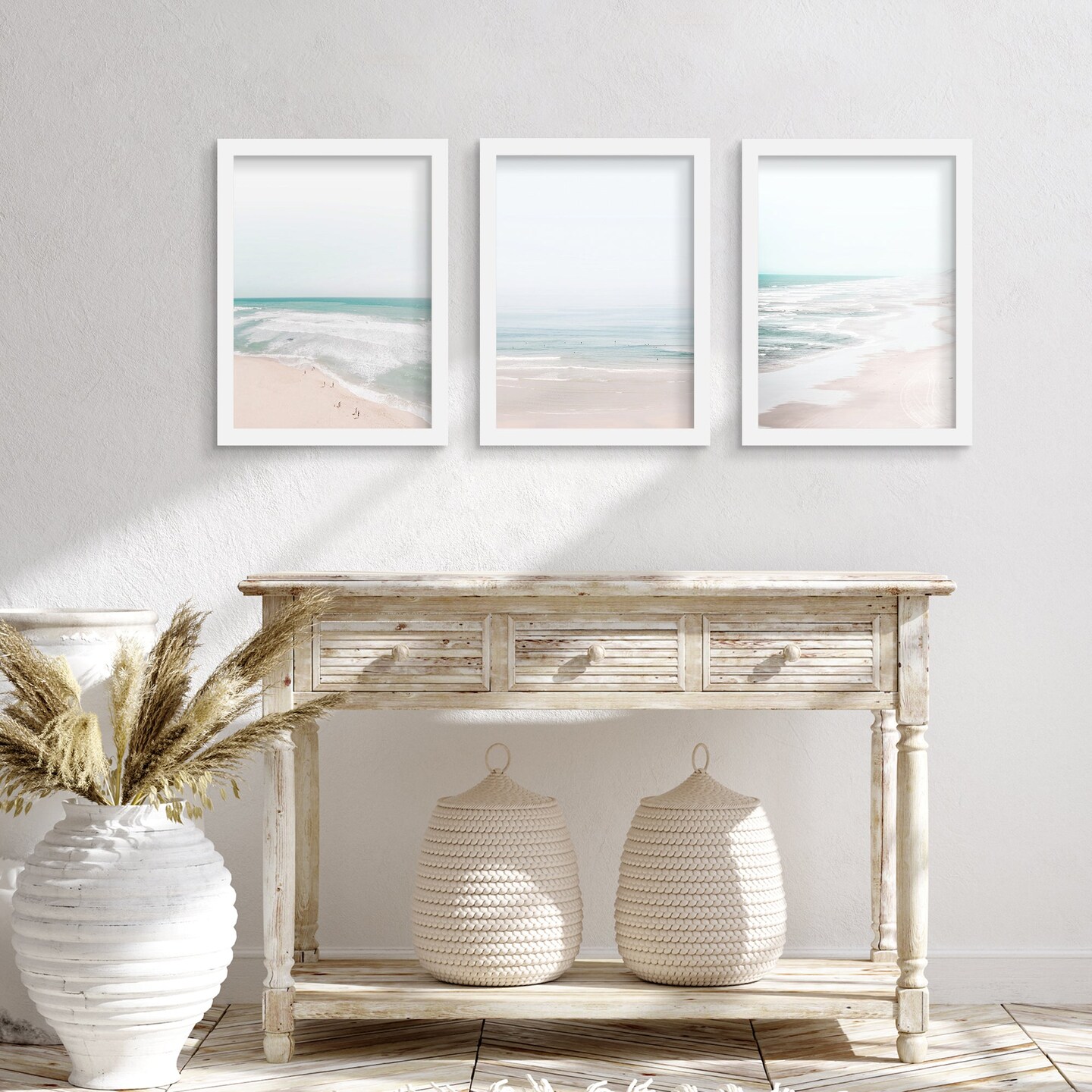 Watercolor Mountains by Leah Graw - 3 Piece Gallery Framed Print Art Set