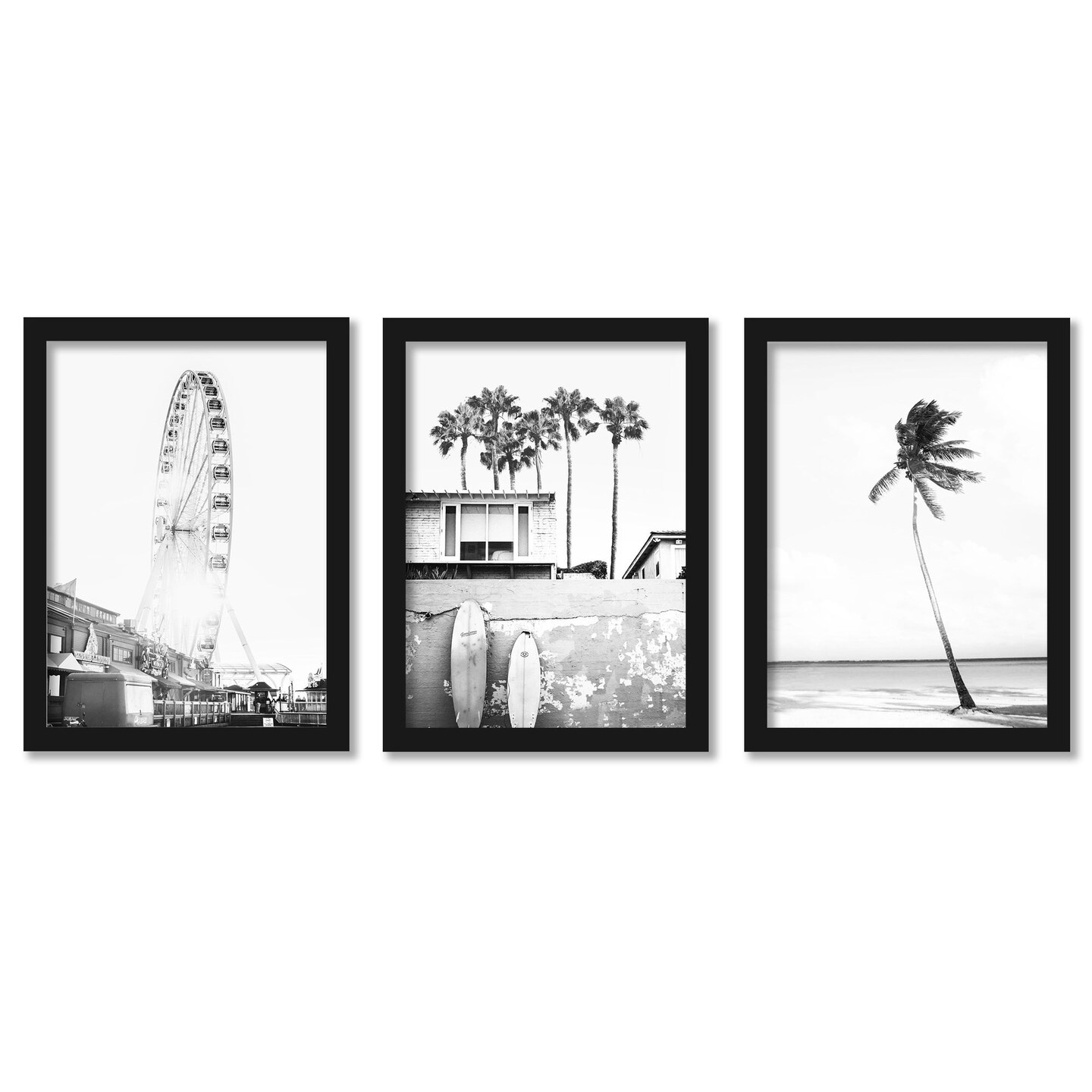Vacation Girl by Sabina Fenn 3 Piece Gallery Framed Print Art Set