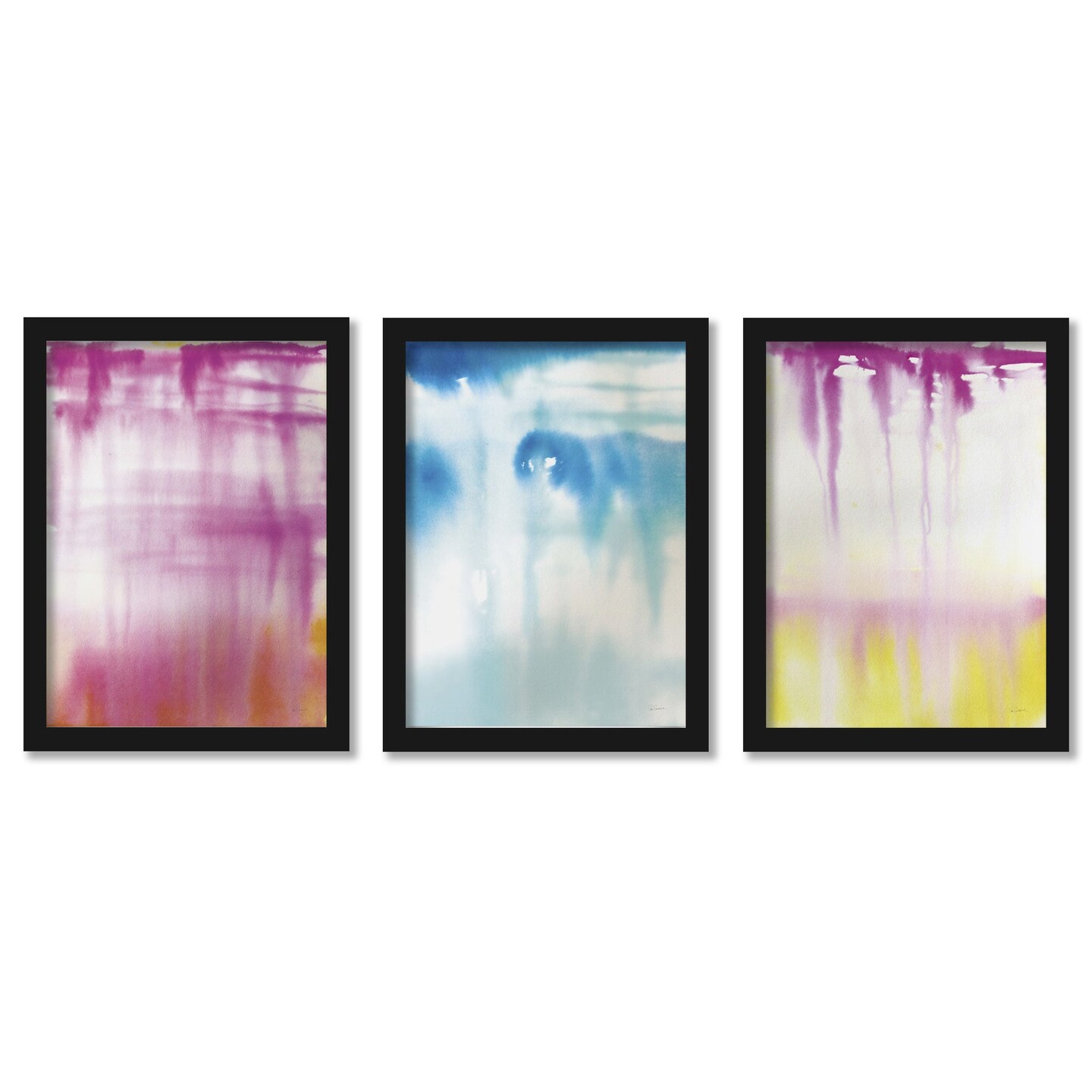 Dip Tye Dye by Sue Schlabach 3 Piece Gallery Framed Print Art Set