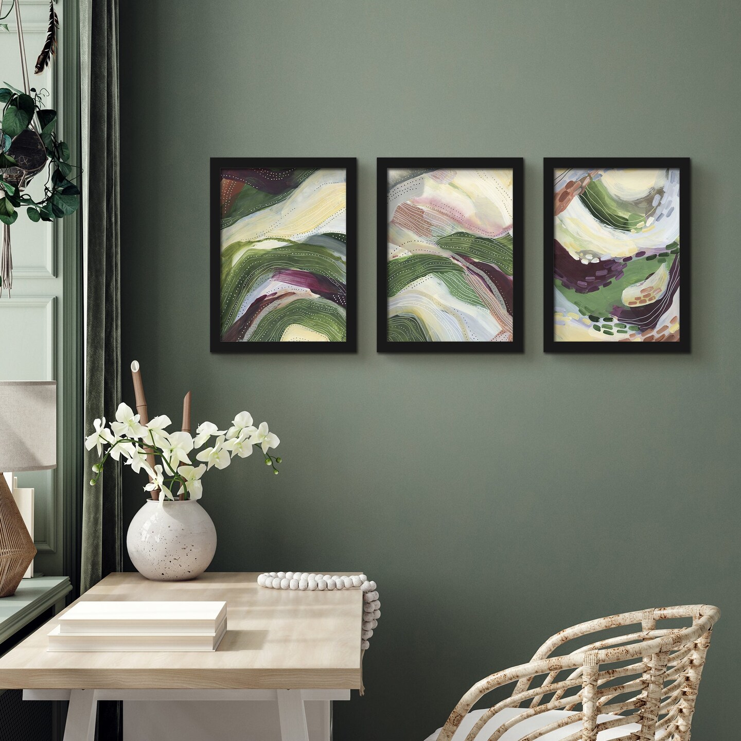 Abstract Swirls by Jetty Home - 3 Piece Gallery Framed Print Art Set ...