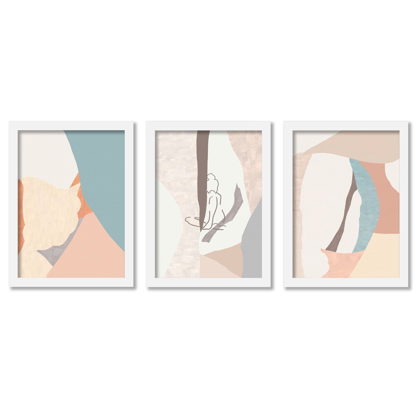 Abstract Girlie by Sakshi Modi - 3 Piece Gallery Framed Print Art Set ...