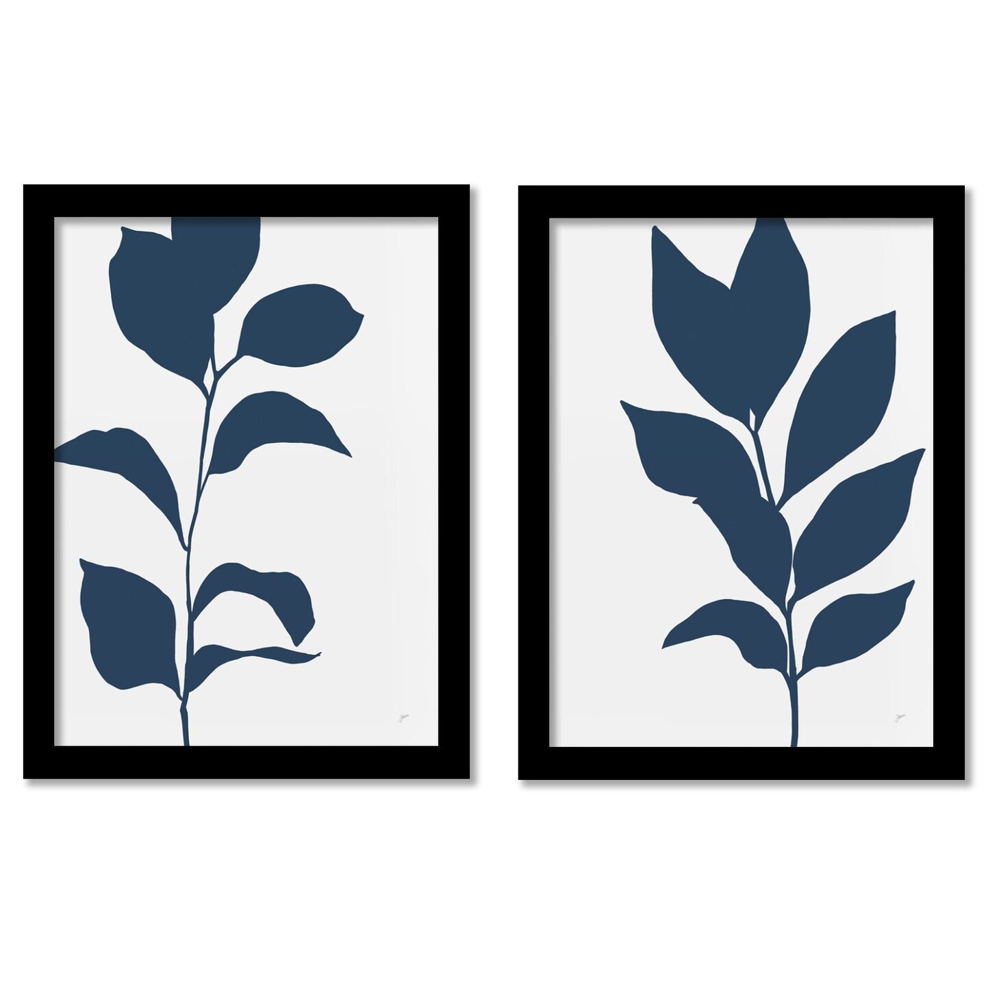 Navy Branches By Karyn Panganiban 2 Piece Gallery Framed Print Art