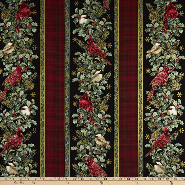 Winter Elegance Stripe/Metallic By Jackie Robinson/Benartex, Cotton Fabric BTY
