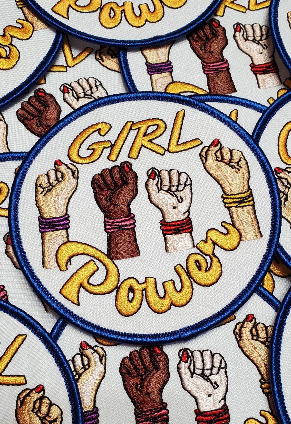 "Girl Power Fist" Female Empowerment Patch, Feminist Fist Patch, Iron-on Patch, Size 3" inches