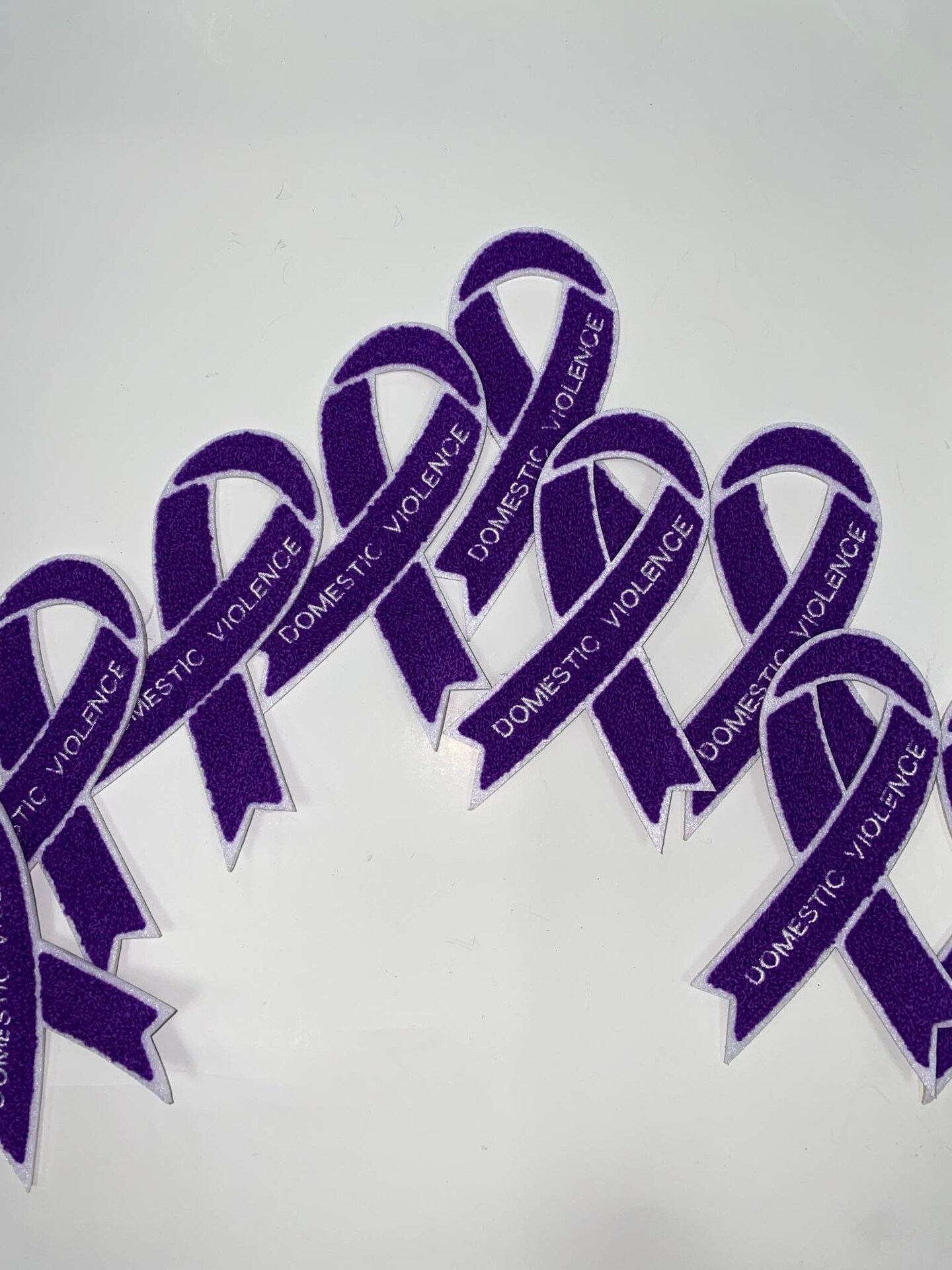 Domestic Violence: "Purple Chenille" Awareness Ribbon Patch, Iron or Sew-on, 5.5" inches