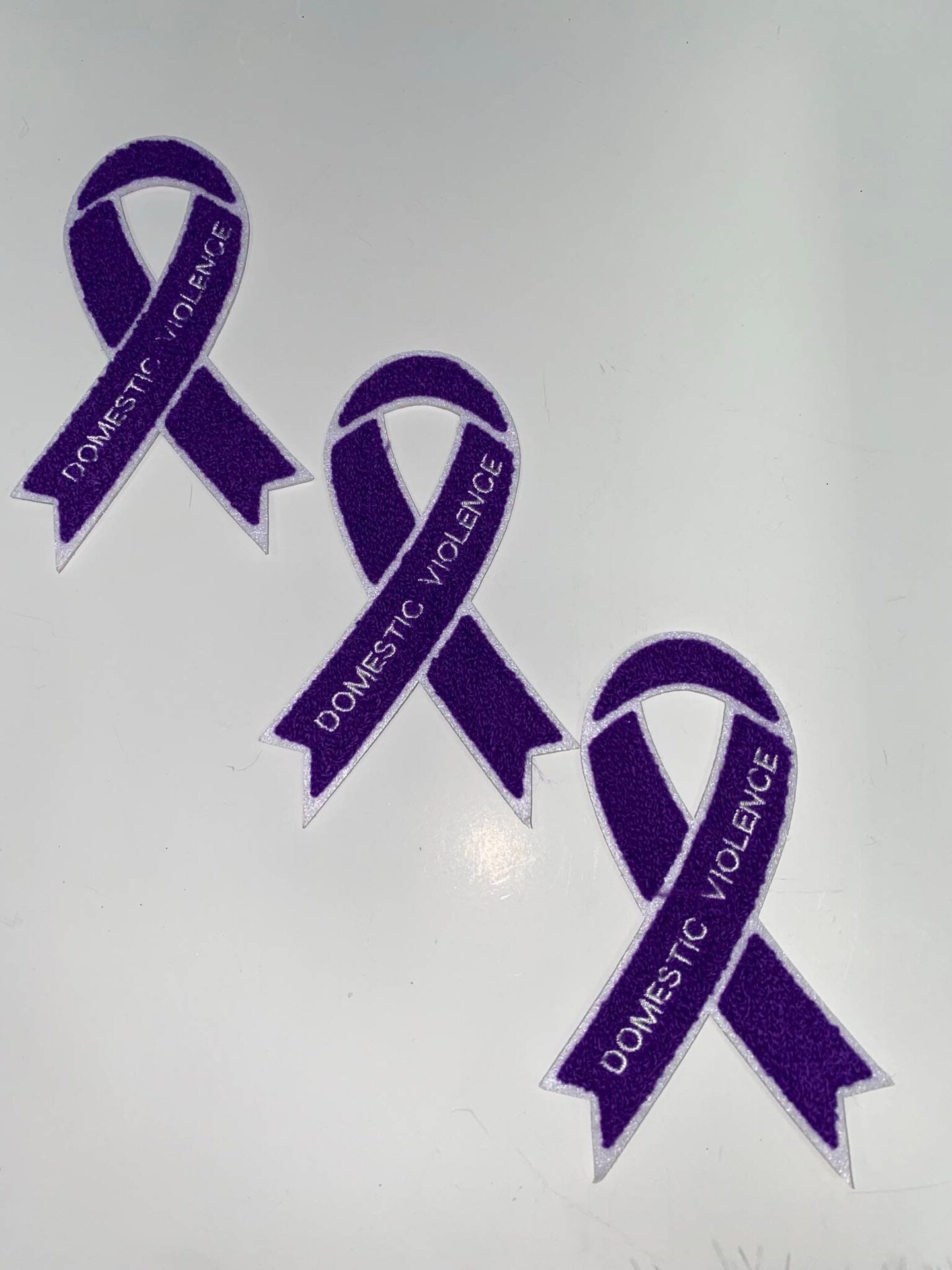 Domestic Violence: "Purple Chenille" Awareness Ribbon Patch, Iron or Sew-on, 5.5" inches