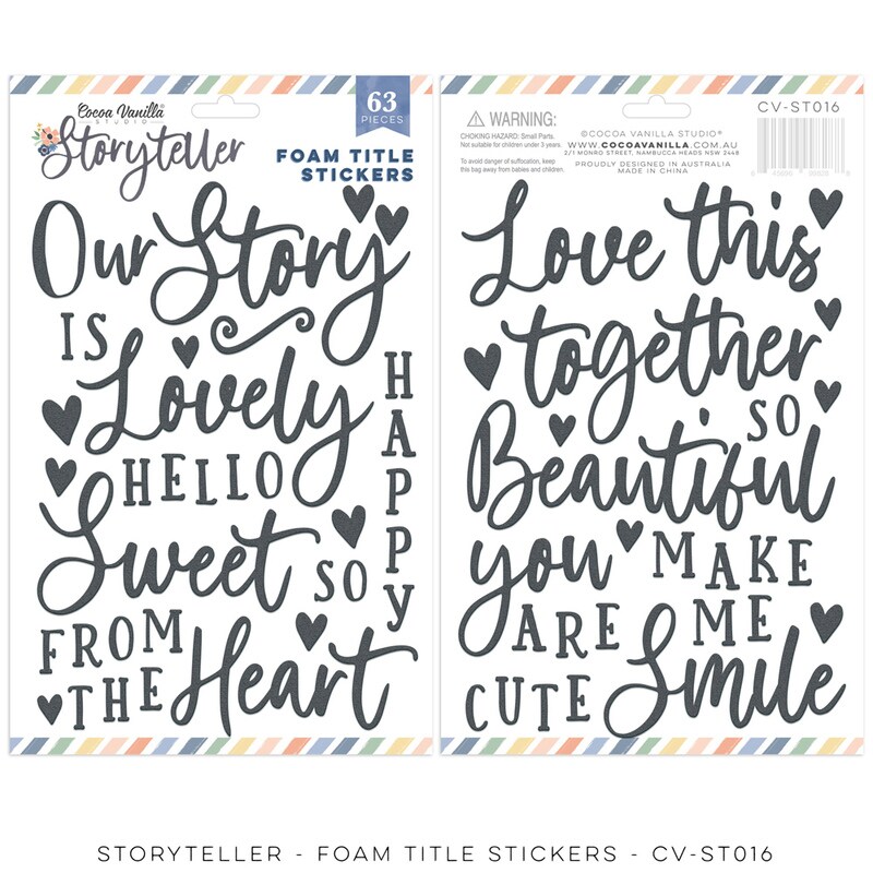 Storyteller Foam Title Stickers - Cocoa Vanilla Studio | Michaels