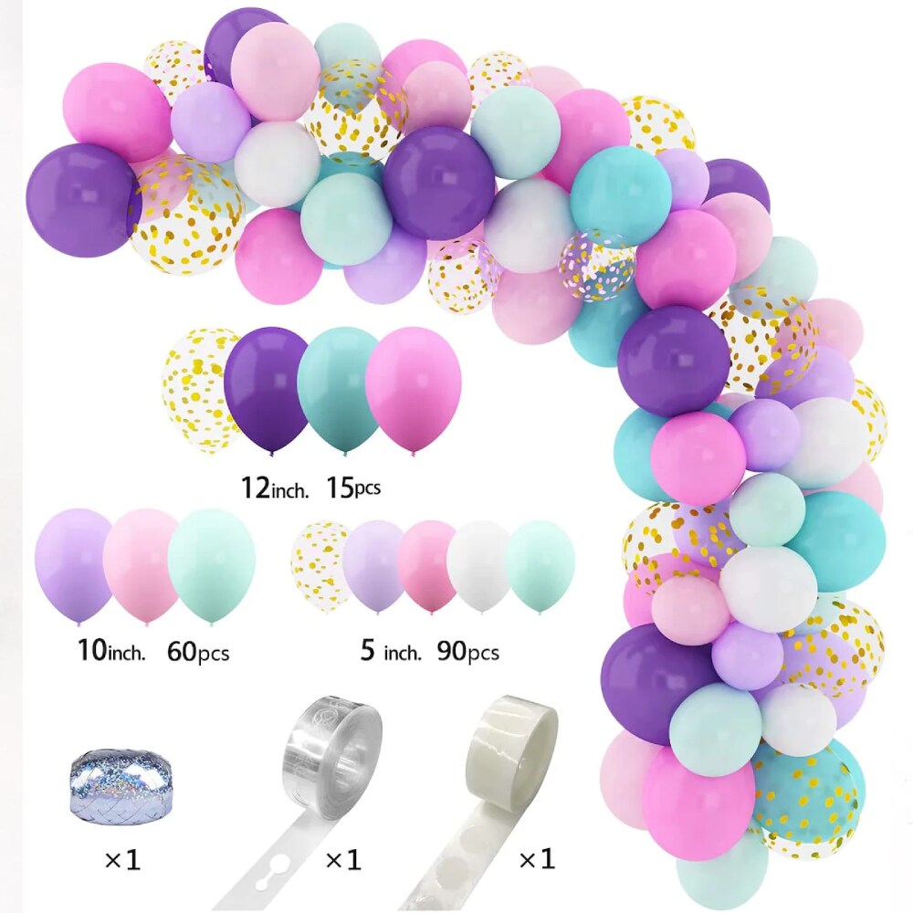 Unicorn Balloon Arch 168Pcs Girls Balloon Garland Kit