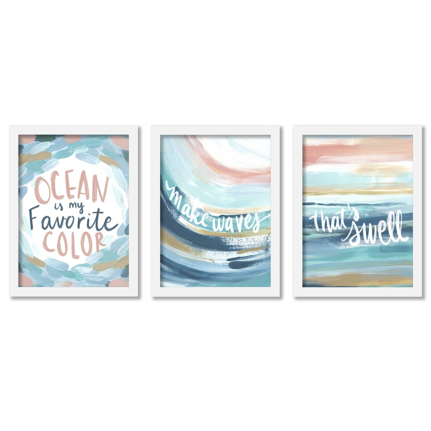 Ocean Is My Favorite Color by Jetty Home 3 Piece Gallery Framed Print