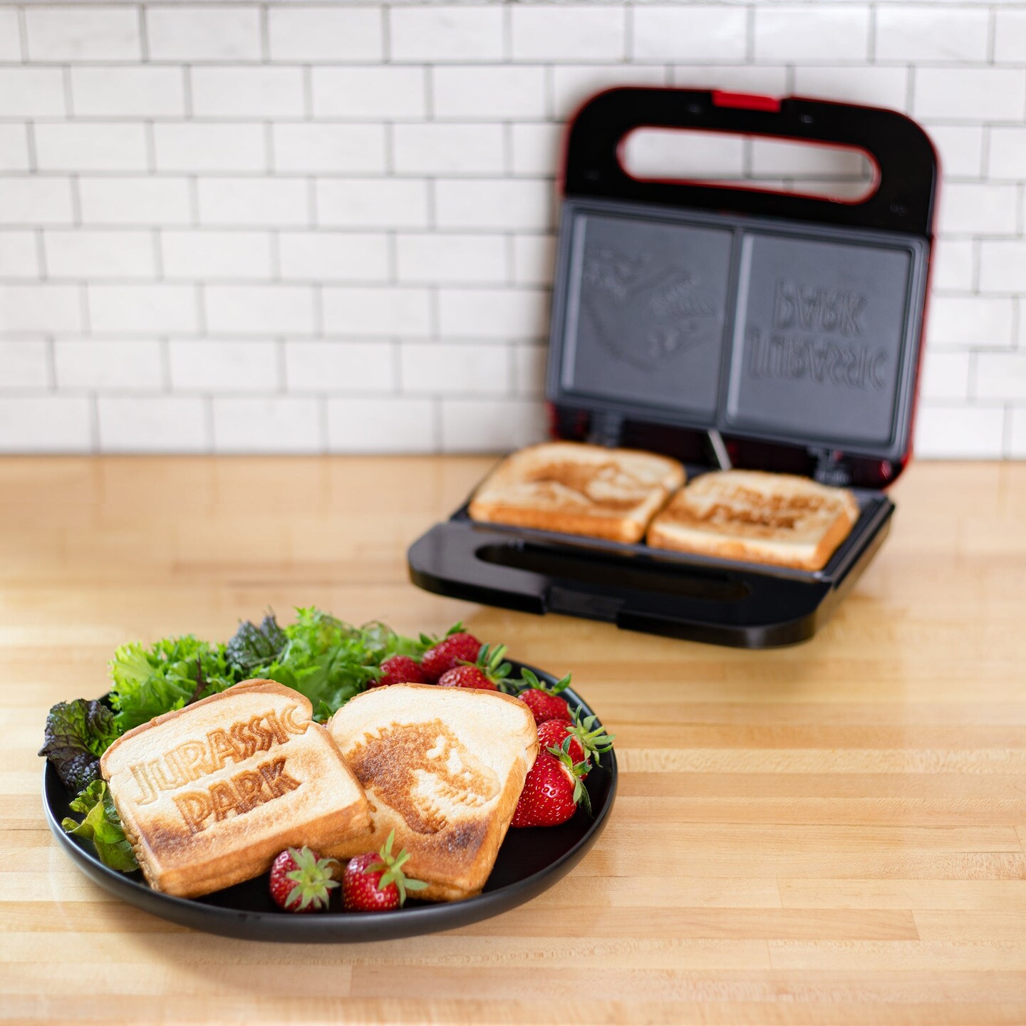 Uncanny Brands Jurassic Park Grilled Cheese Maker Small Kitchen