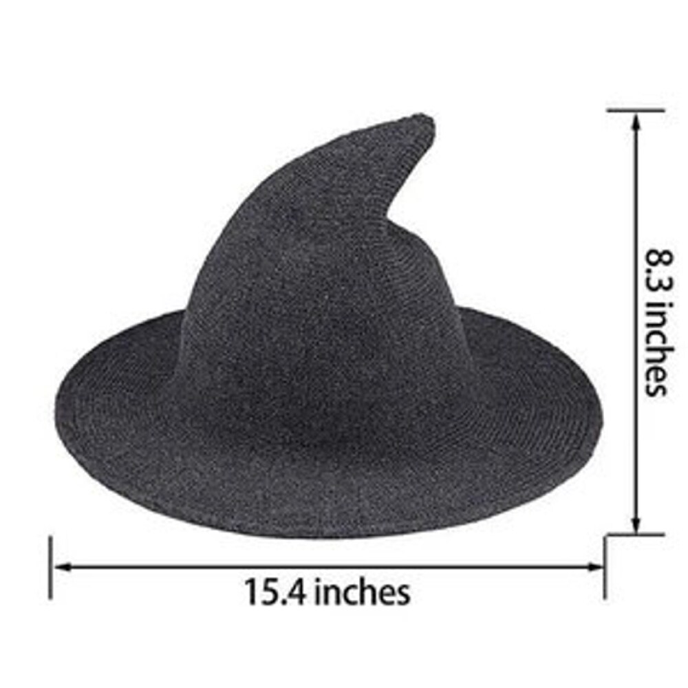 Black Pointed Witch Hat Halloween Party Wool Knitted