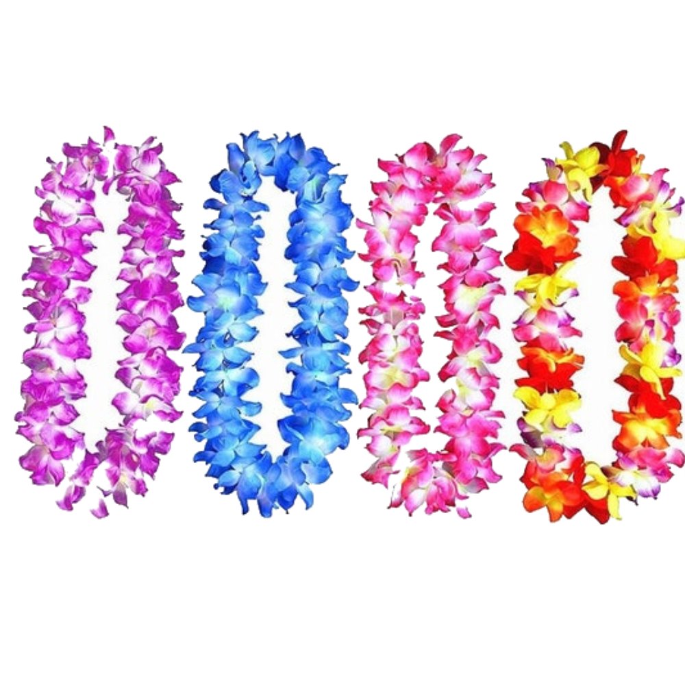 4pcs Hawaiian Party Leis Hula Thickened Dance Garland Artificial Flowers