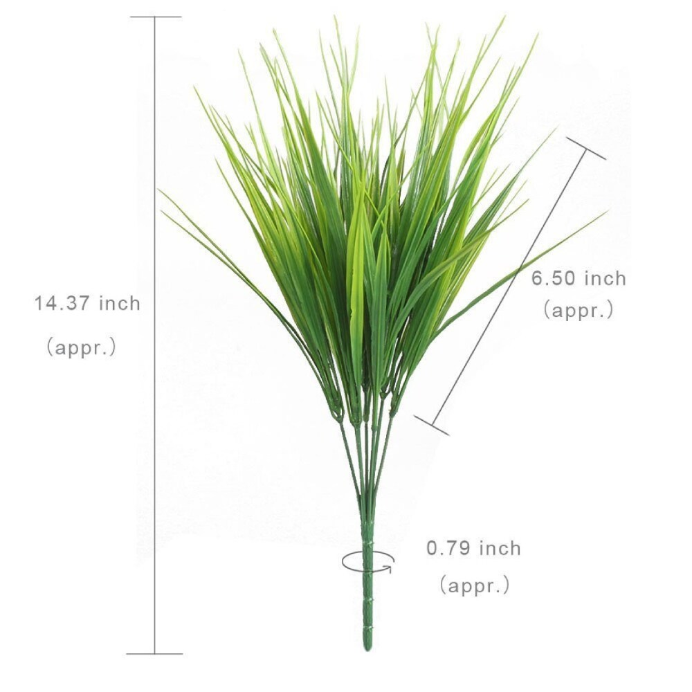12pcs Fake Plastic Grass Artificial Outdoor Plants Greenery Shrubs Wheat Bushes Flowers