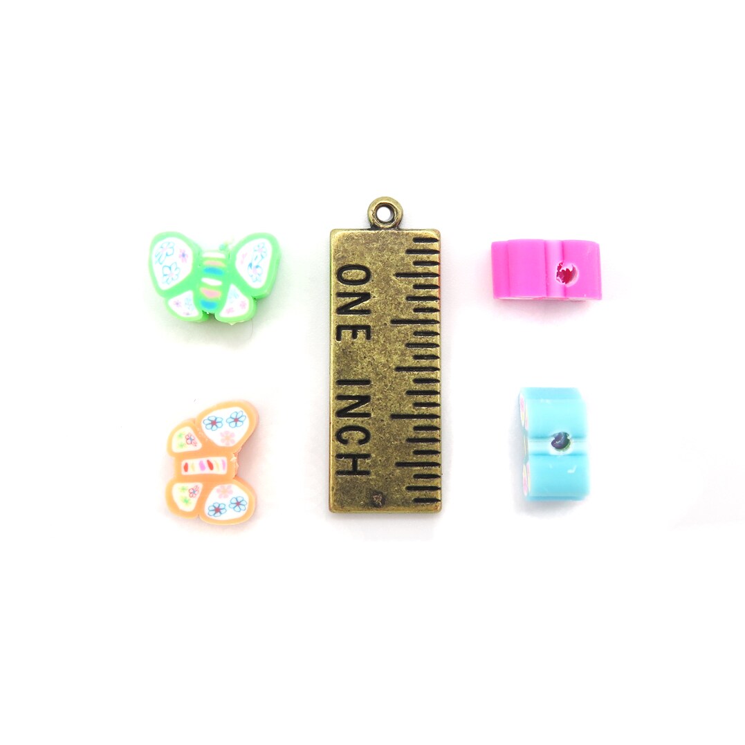 Colorful Butterfly Polymer Clay Beads (K117) (16x)
