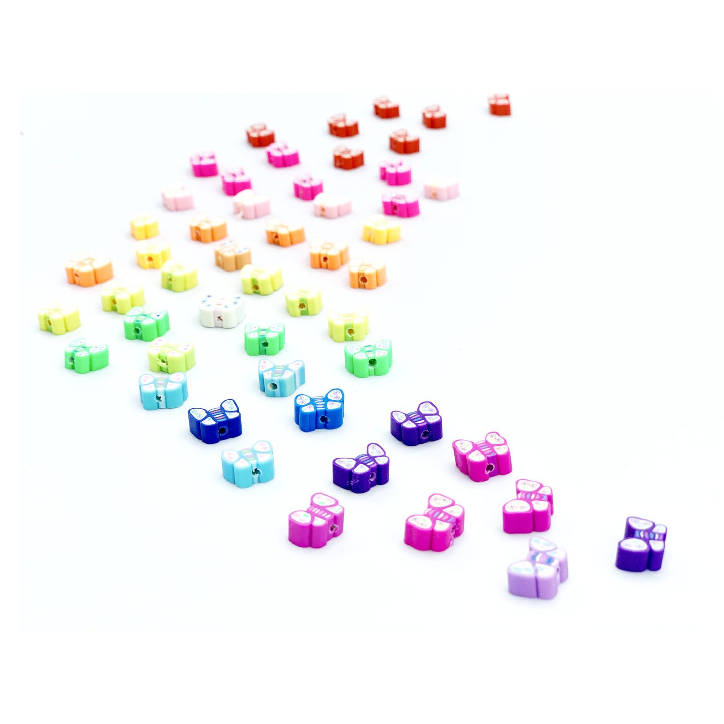 Colorful Butterfly Polymer Clay Beads (K117) (16x)