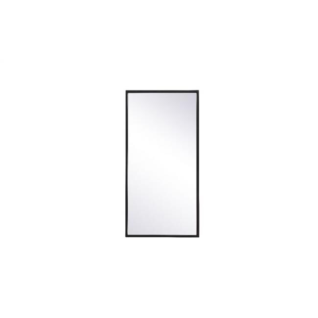 Elegant Decor MR41428BK 14 x 28 in. Metal Frame Rectangle Mirror, Black