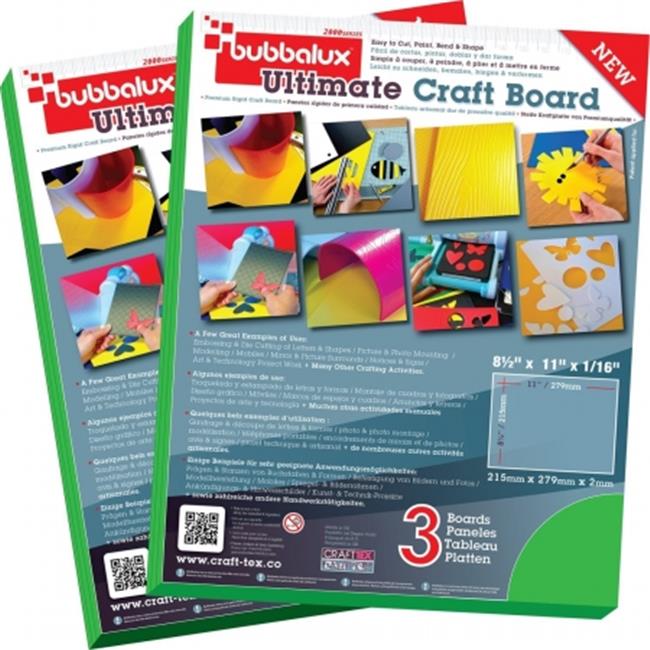 Floortex FPBU118GN2 Craftex 8.5 x 11 in. Forest Green Bubbalux Ultimate Craft Board, Pack of 6