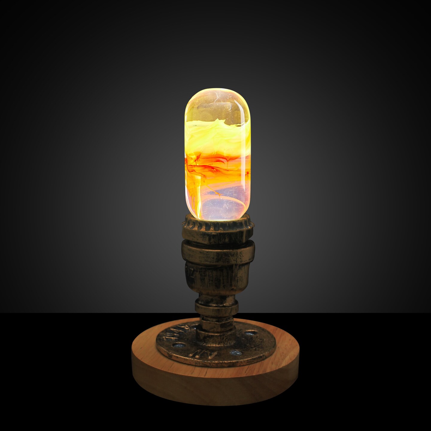 EP LIGHT Handmade Flame Resin Light Bulb