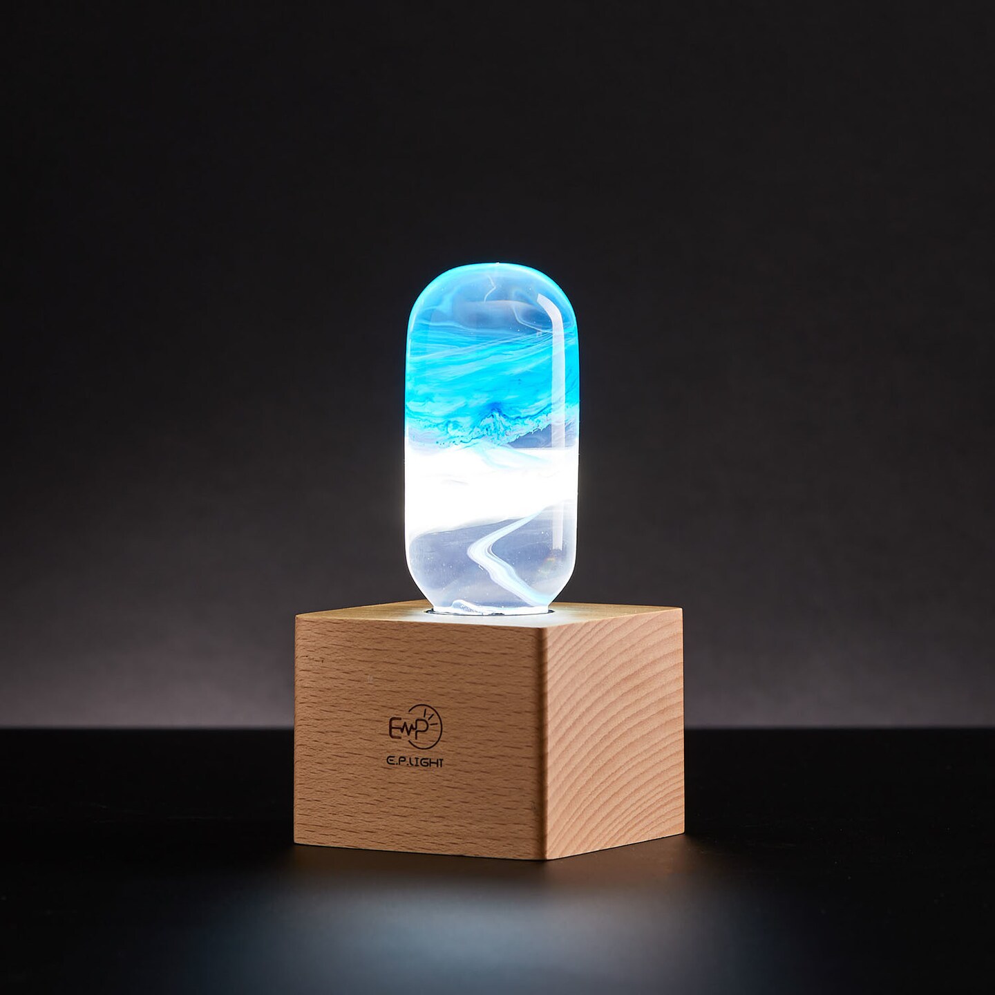 Ambient Blue Resin Light Bulb