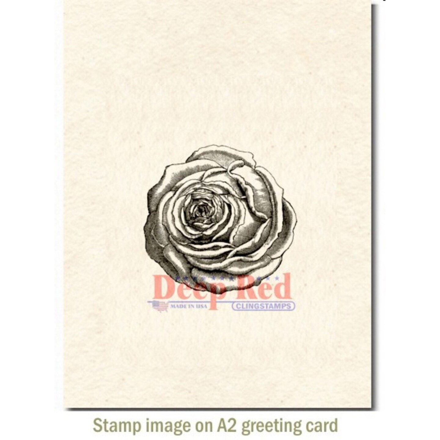 Deep Red Stamps Rose Engraving Rubber Cling Stamp 2.1 x 2 inches
