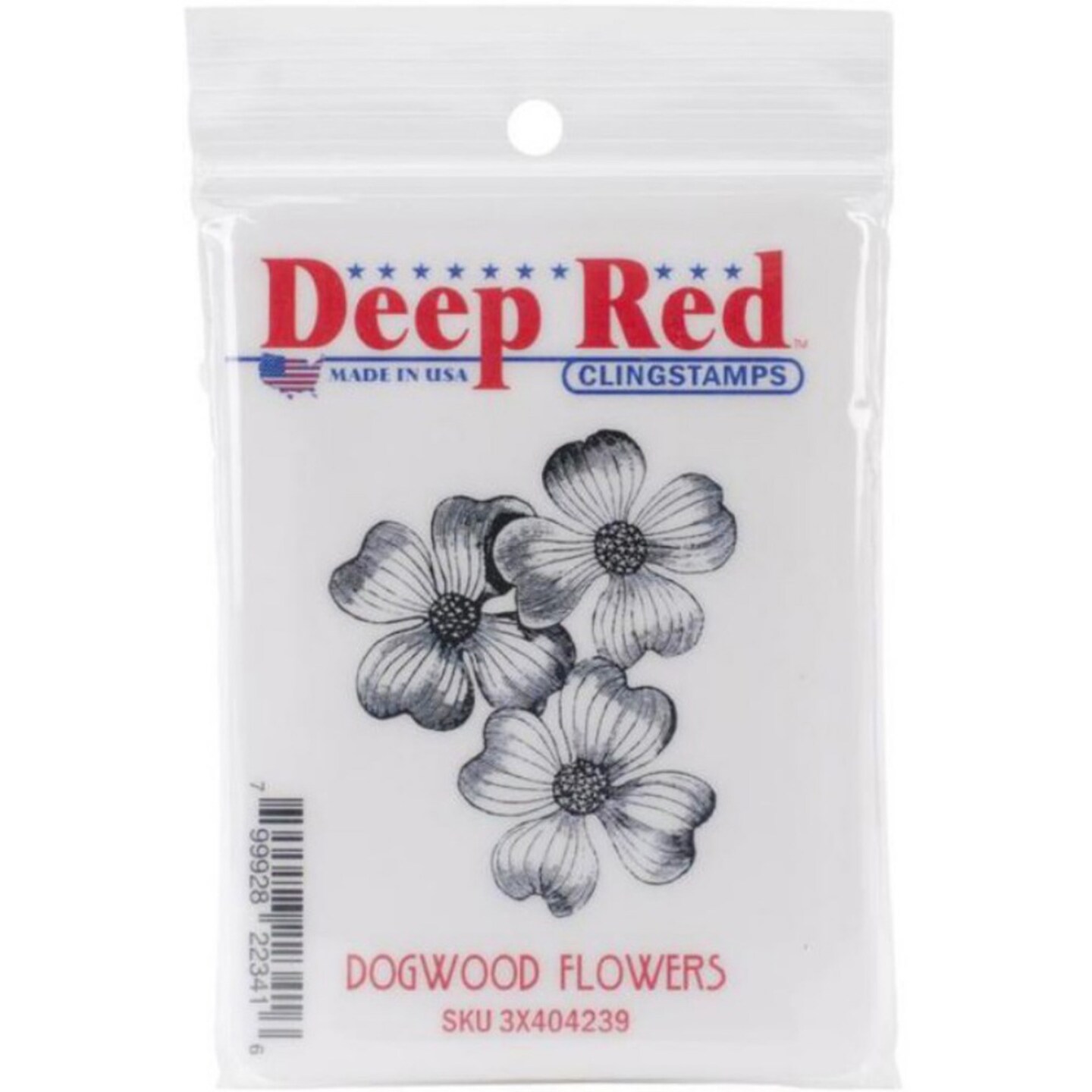 Deep Red Stamps Dogwood Flowers Rubber Cling Stamp 1.75 x 2.1 inches