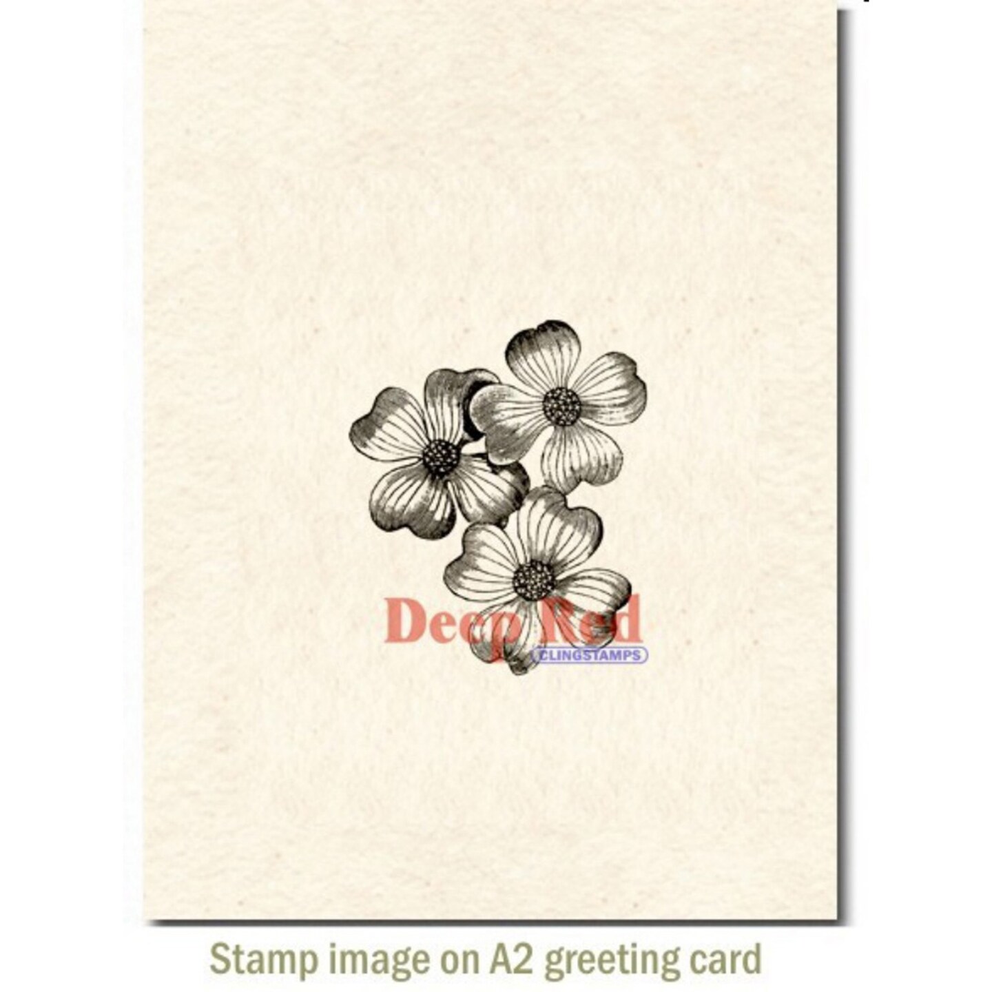 Deep Red Stamps Dogwood Flowers Rubber Cling Stamp 1.75 x 2.1 inches