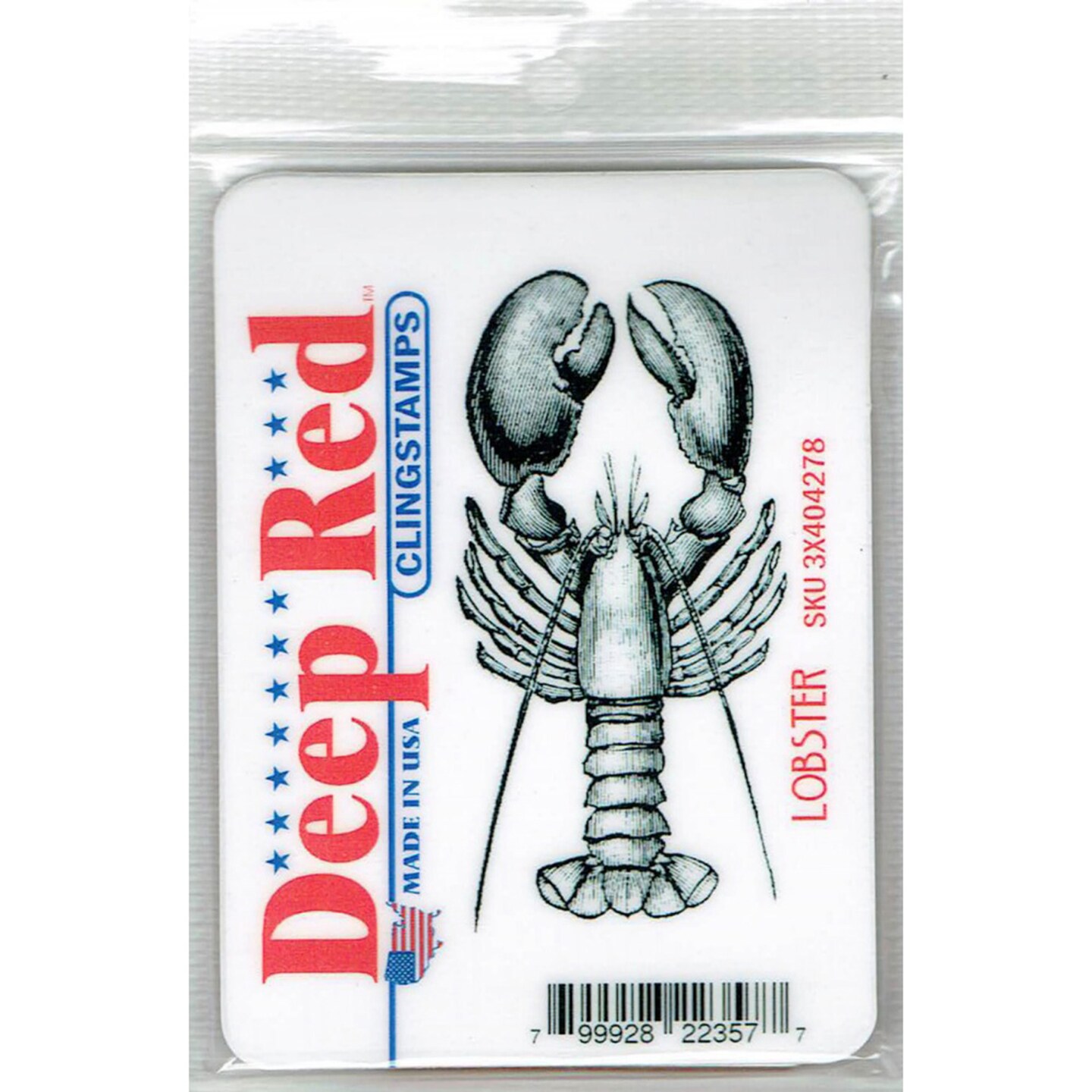 Deep Red Stamps Lobster Rubber Cling Stamp 1.5 x 3 inches Cling Stamps Michaels