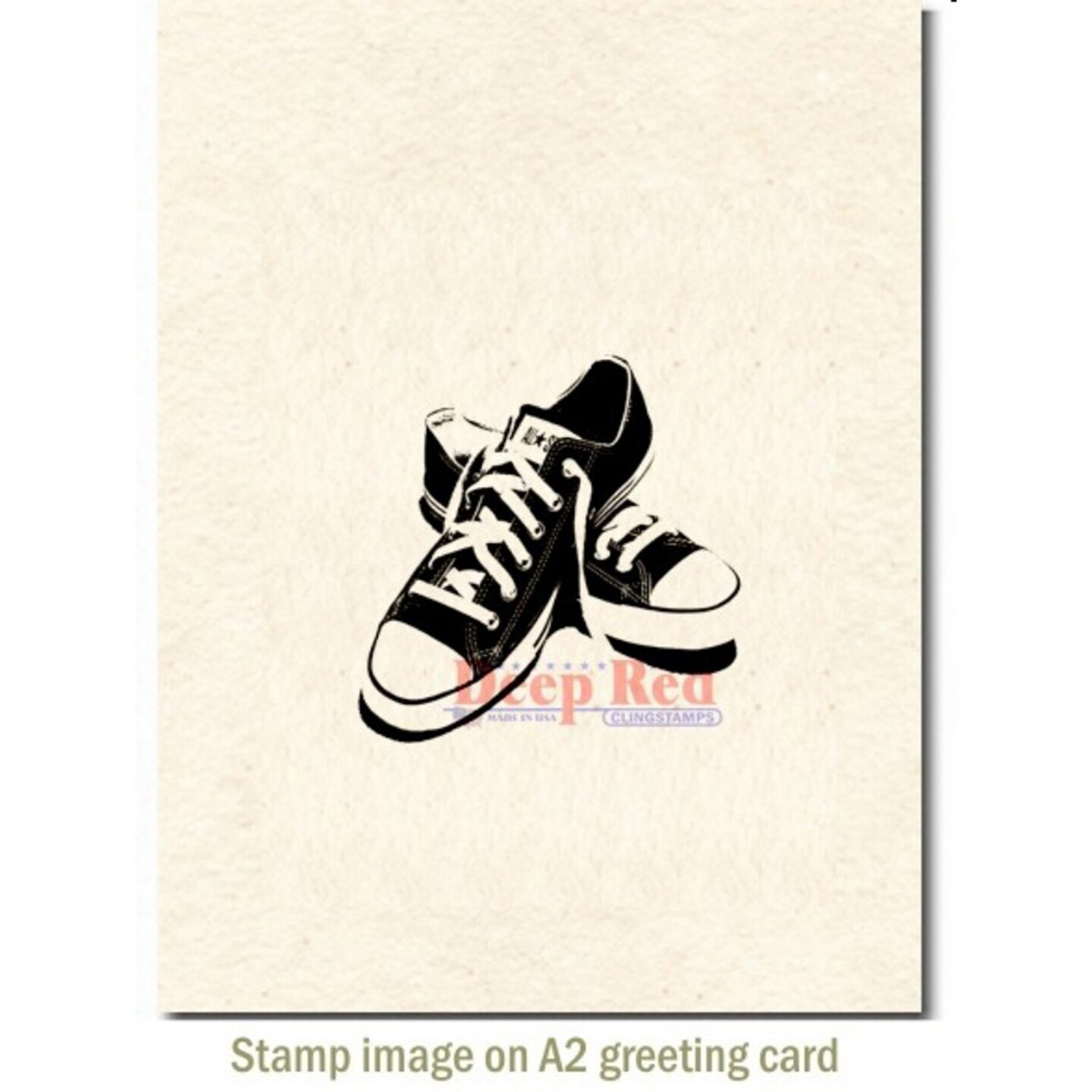 Deep Red Stamps All Star Sneakers Rubber Cling Stamp 2 x 2 inches