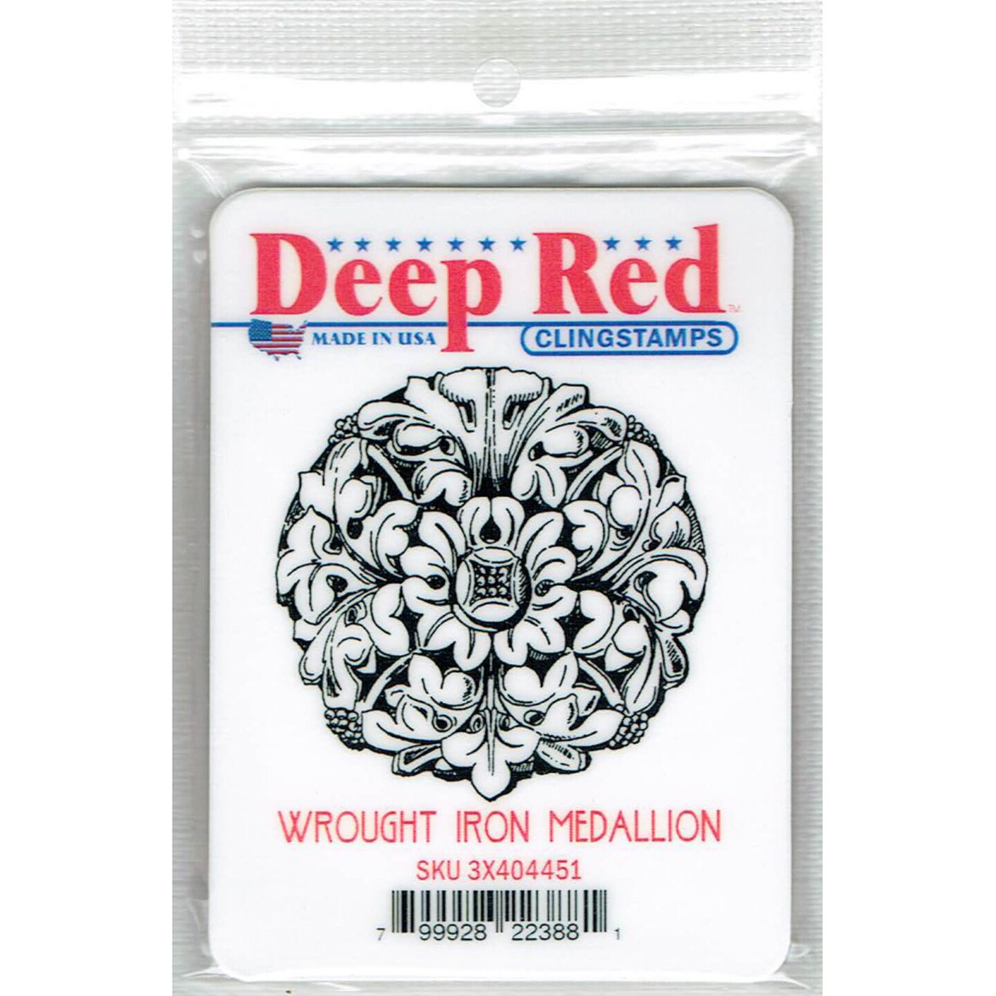 Deep Red Stamps Wrought Iron Medallion Rubber Cling Stamp 2 x 2 inches