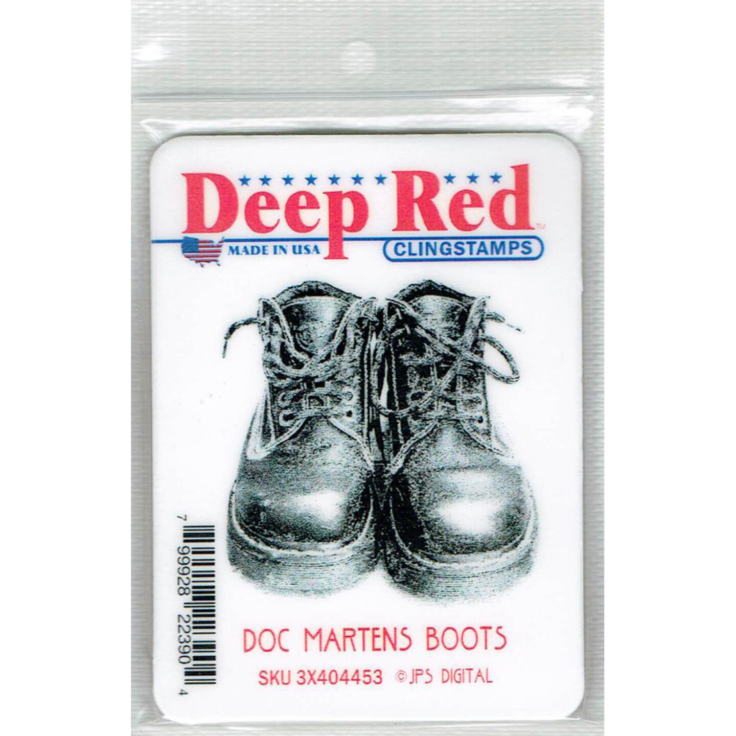 Deep Red Stamps Doc Martens Boots Rubber Cling Stamp 2 x 2.1 inches