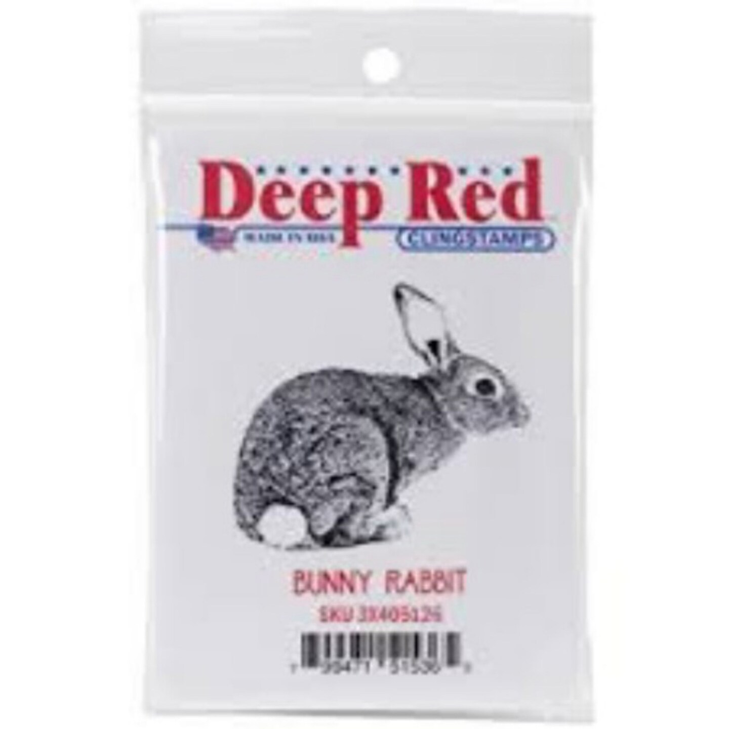 Deep Red Stamps Bunny Rabbit Rubber Cling Stamp 2 x 1.8 inches