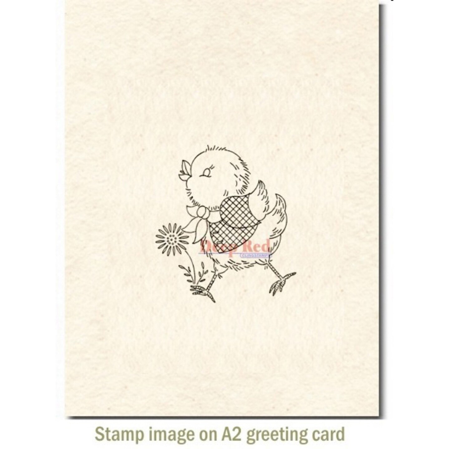 Deep Red Stamps Spring Chicken Rubber Cling Stamp 1.8 x 2 inches