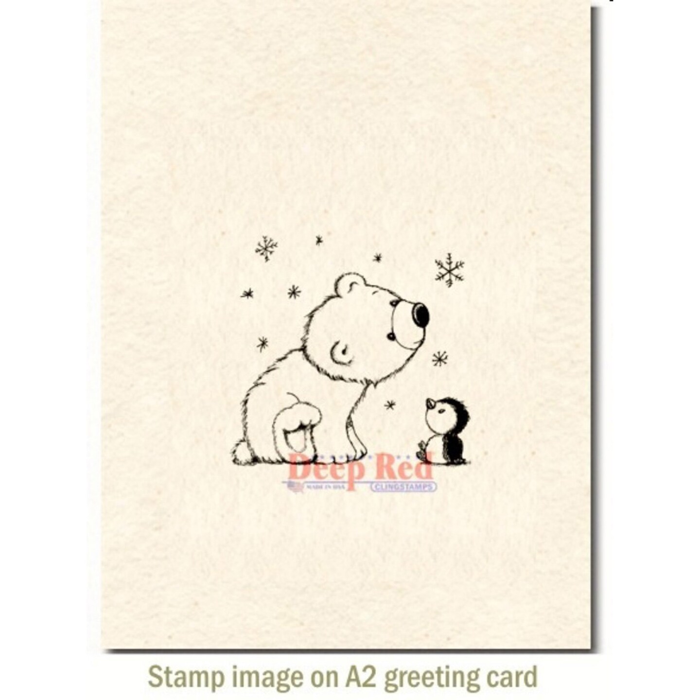 Deep Red Stamps Polar Friends Rubber Cling Stamp 2 x 2 inches
