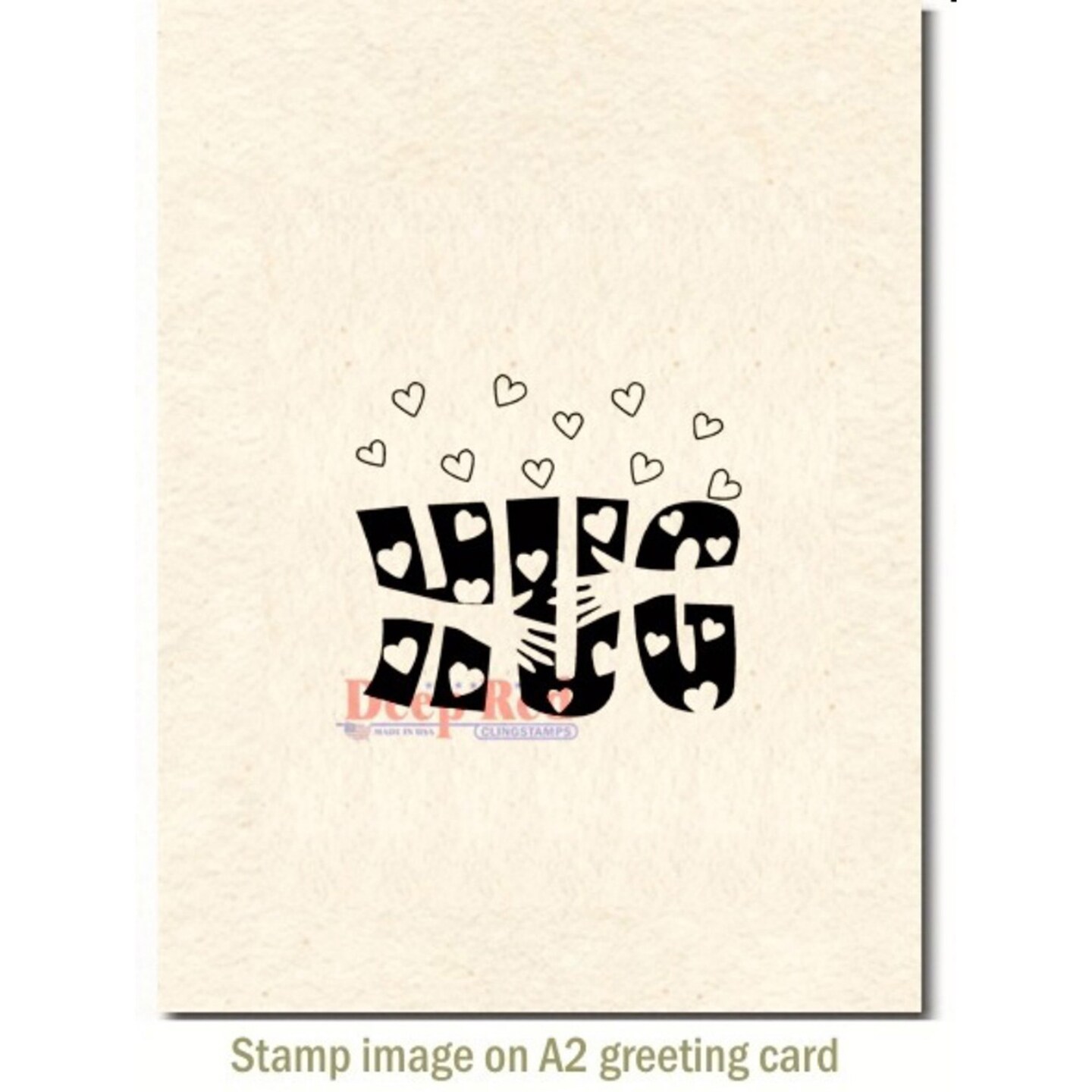 Deep Red Stamps Heartfelt Hug Rubber Cling Stamp 2 x 1.8 inches