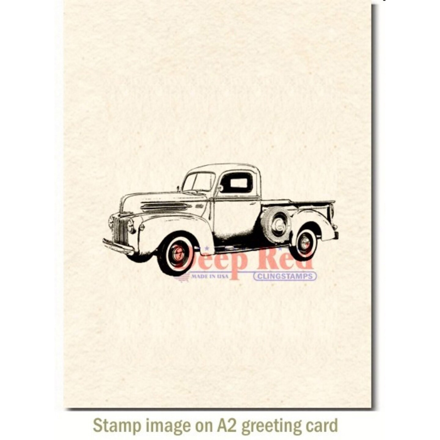 Deep Red Stamps Classic Pickup Truck Rubber Cling Stamp 3.1 x 1.25 inches