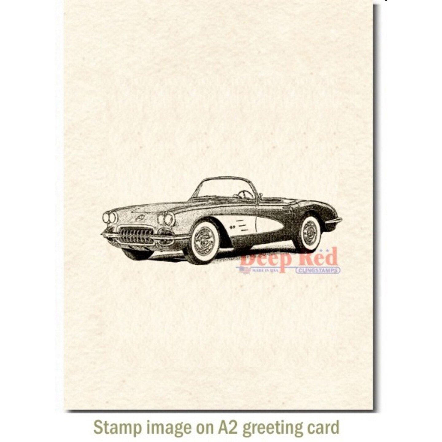 Deep Red Stamps Classic Corvette Rubber Cling Stamp 3.2 x 1.25 inches