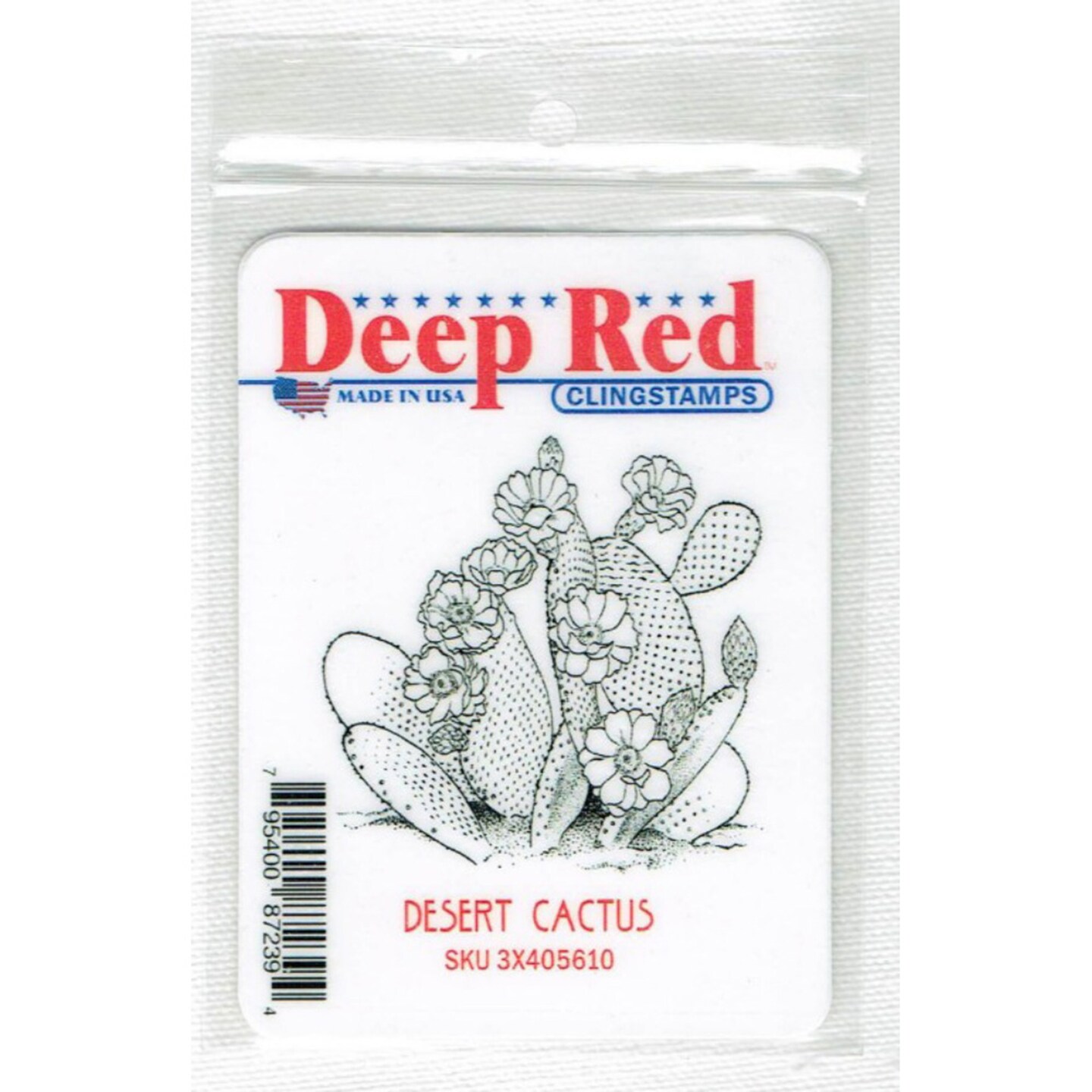 Deep Red Stamps Desert Cactus Rubber Cling Stamp 2.1 x 2 inches