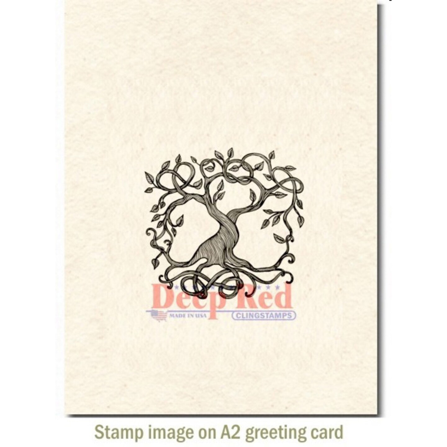 Deep Red Stamps Tree of Life Rubber Cling Stamp 2.1 x 2 inches