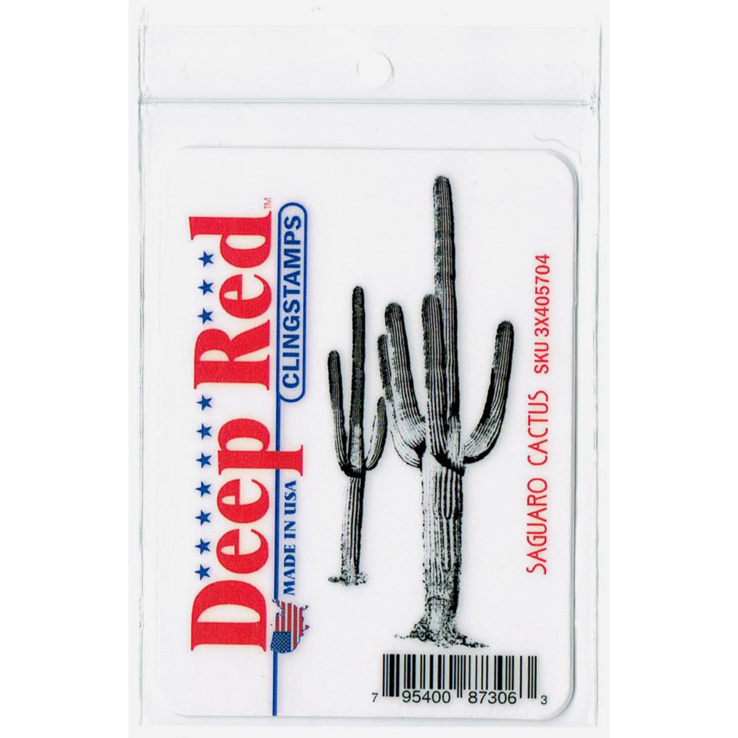 Deep Red Stamps Saguaro Cactus Rubber Cling Stamp 1.4 x 3.1 inches
