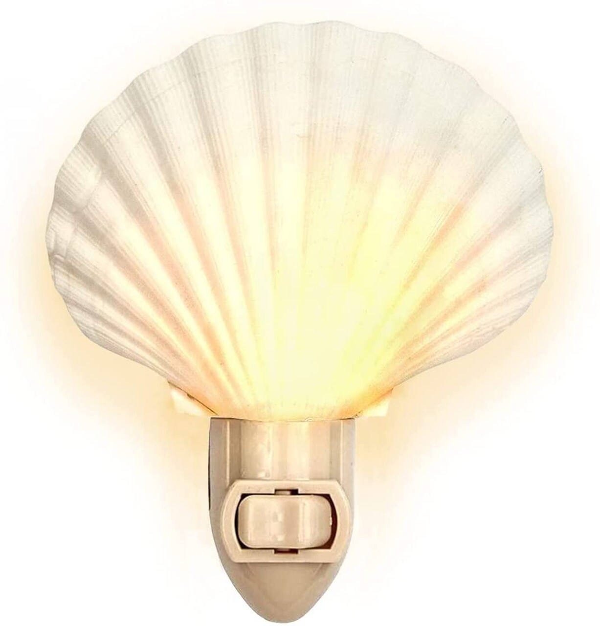 Seashell Night Light 1 piece White Clam Seashell Plug in Night Light