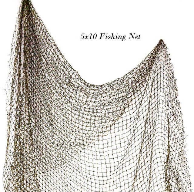 Decorative 5&#x27; x 10&#x27; Fish Net 2 Pack Authentic Nautical Fishing Net